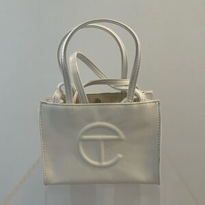 Telfar White Mini Shopping Bag